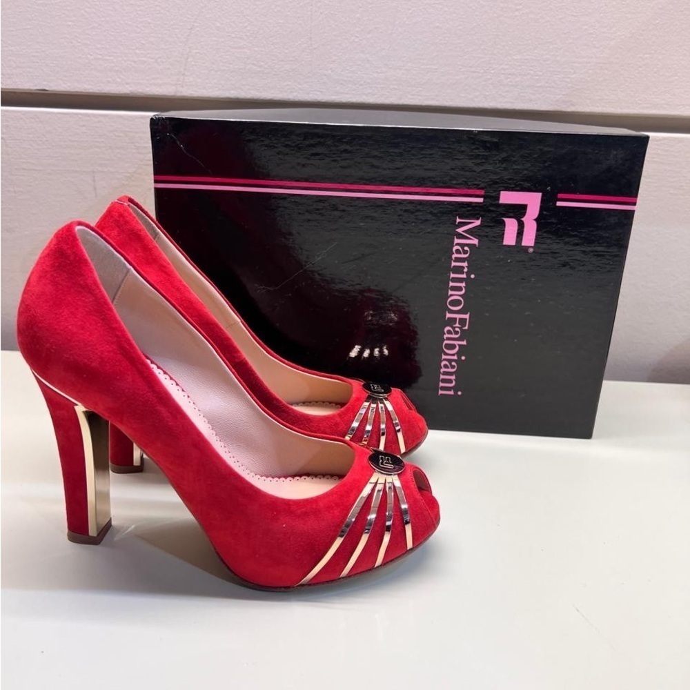 Made in Italy MARINO FABIANI Red Heels Elegant Design holiday party / gift ready